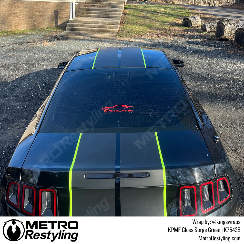 Gloss Surge Green Mustang Stripes Wrap