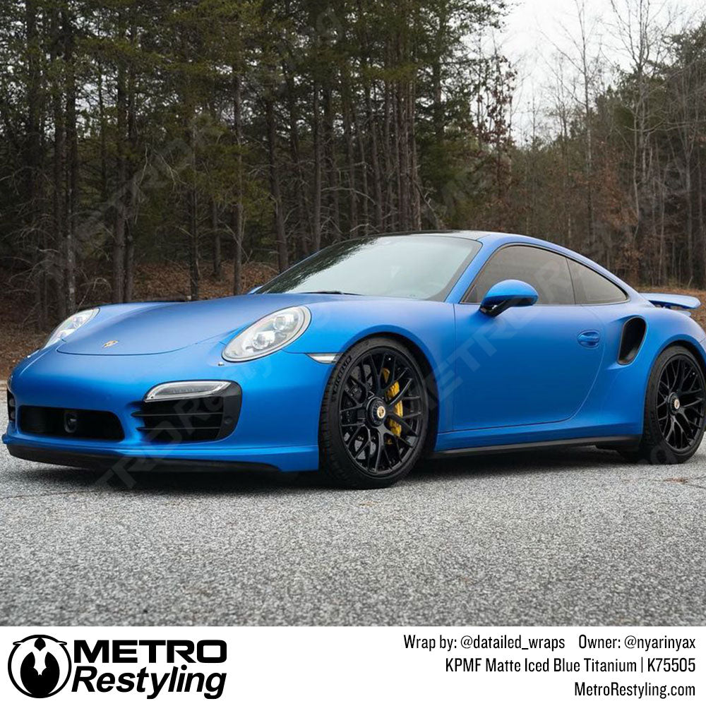 matte iced blue car wrap