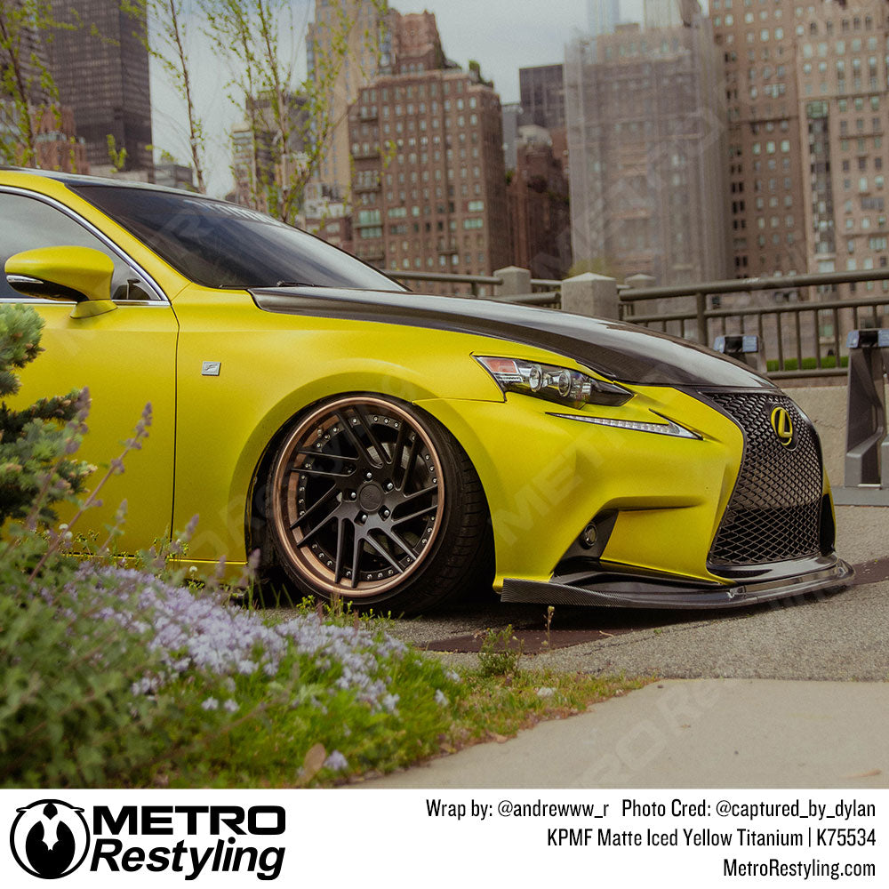 yellow lexus fsport vinyl wrap