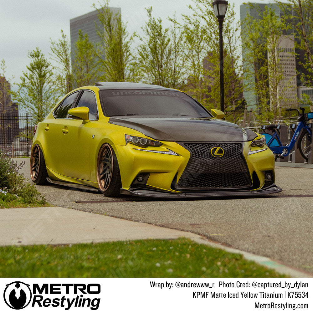 iced yellow lexus fsport wrap
