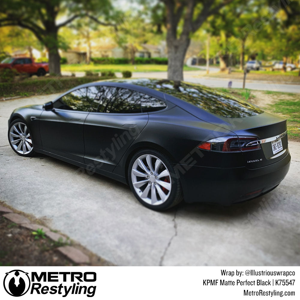 matte black tesla wrap
