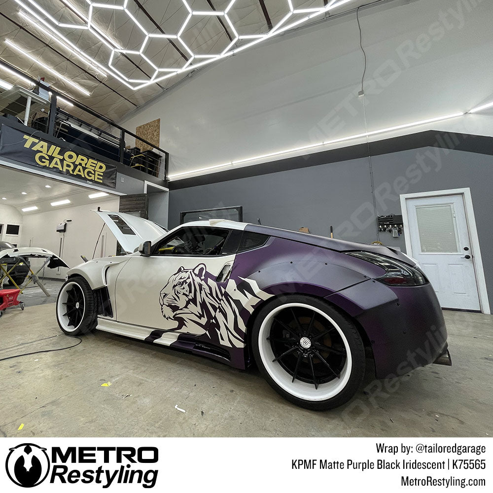 matte purple black iridescent wrap