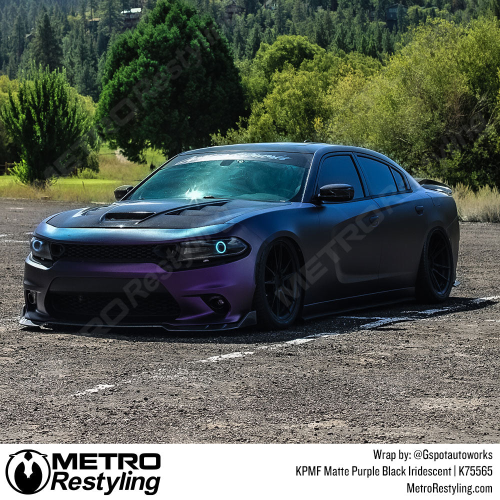 Dodge Matte Purple Black Vinyl Wrap