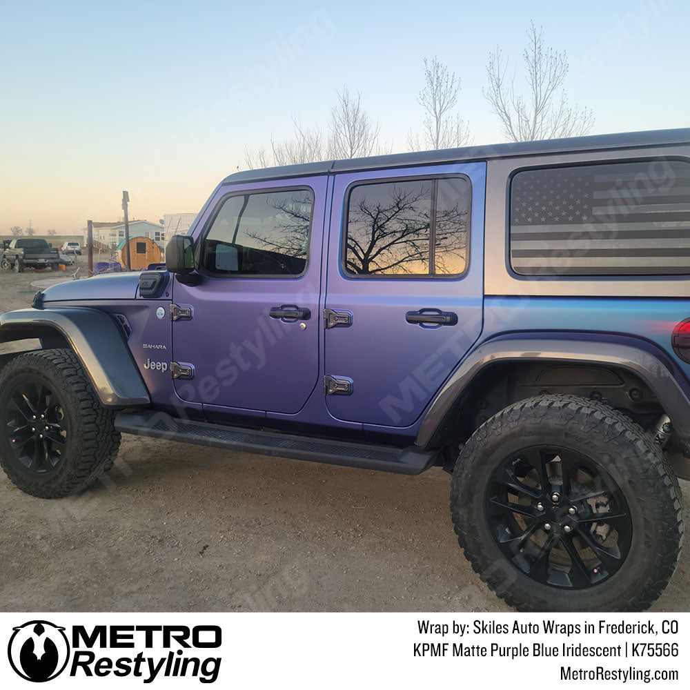 matte purple blue jeep wrangler wrap