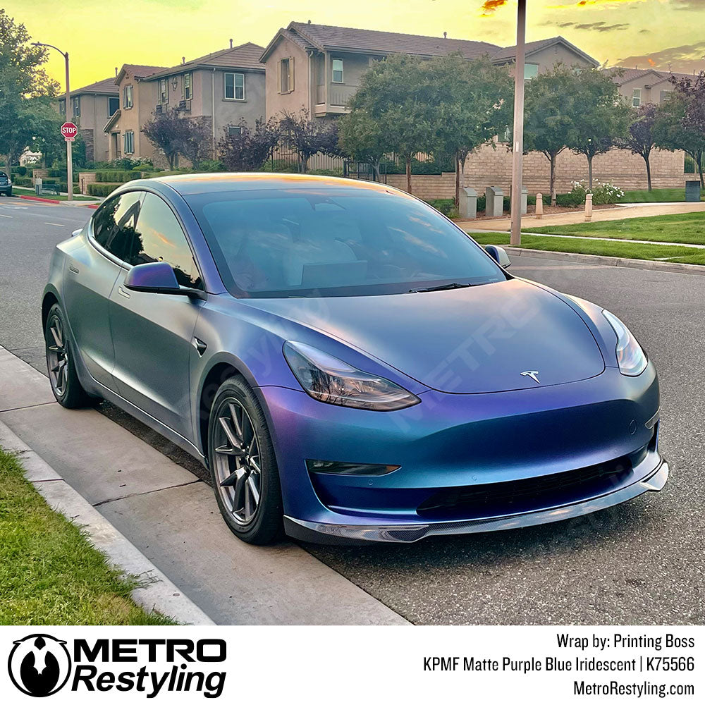 Purple Blue Iridescent Tesla Wrap
