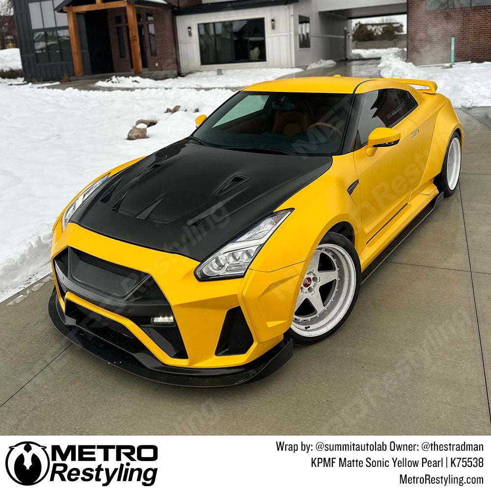 Matte Yellow Nissan GTR Wraps