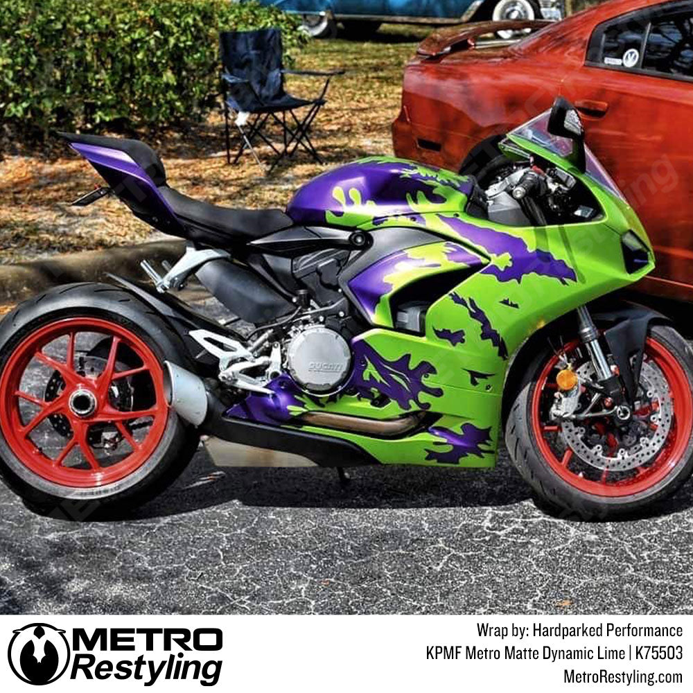 lime motorcycle wrap