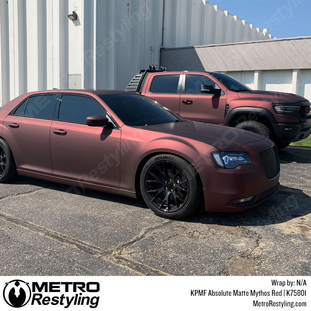 Matte Red Chrysler wrap
