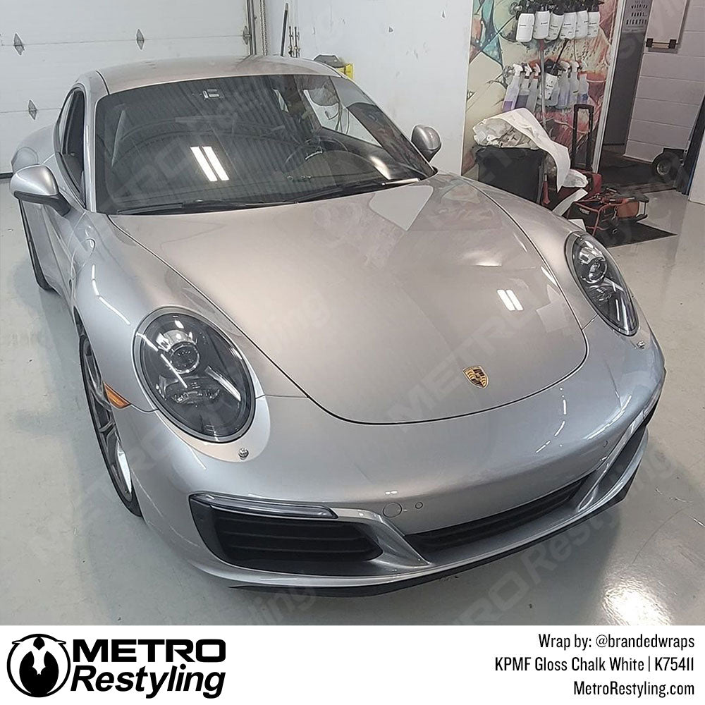 Gloss Chalk White Porsche Wrap