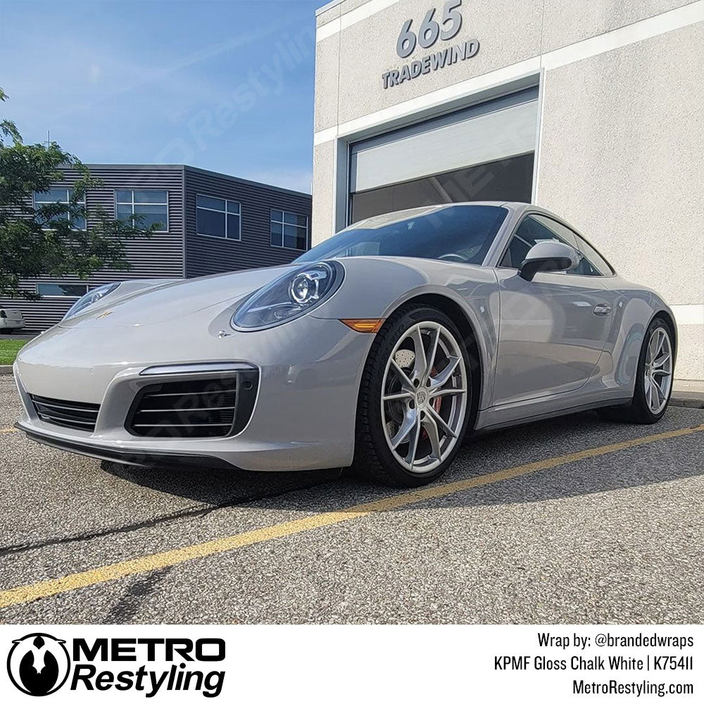 Gloss Chalk White Porsche Wrap