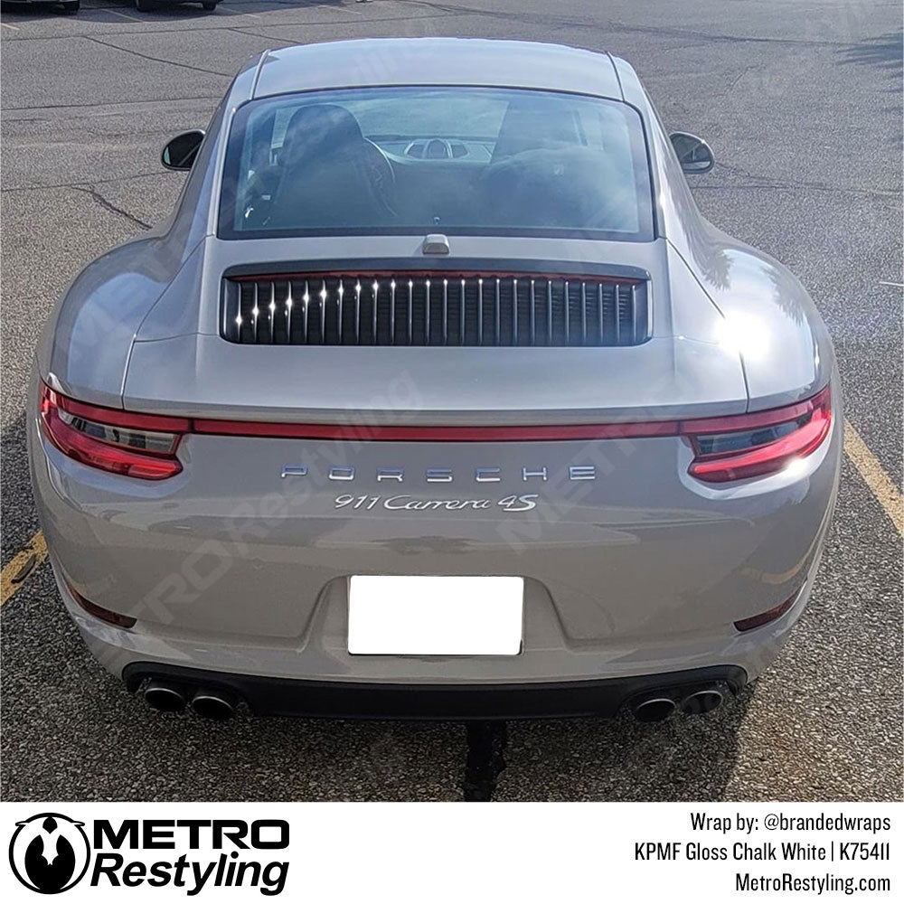 Gloss Chalk White Porsche Wrap