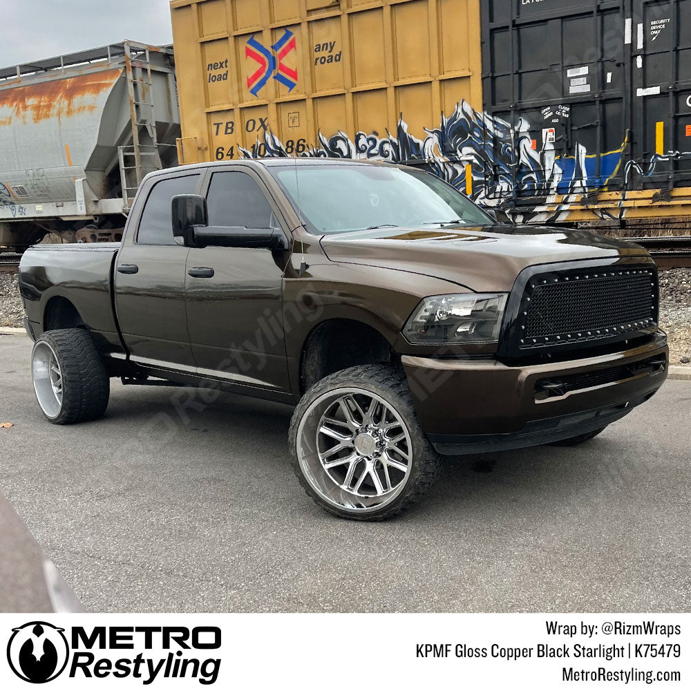 Gloss Copper Black Starlight Iridescent Truck Wrap