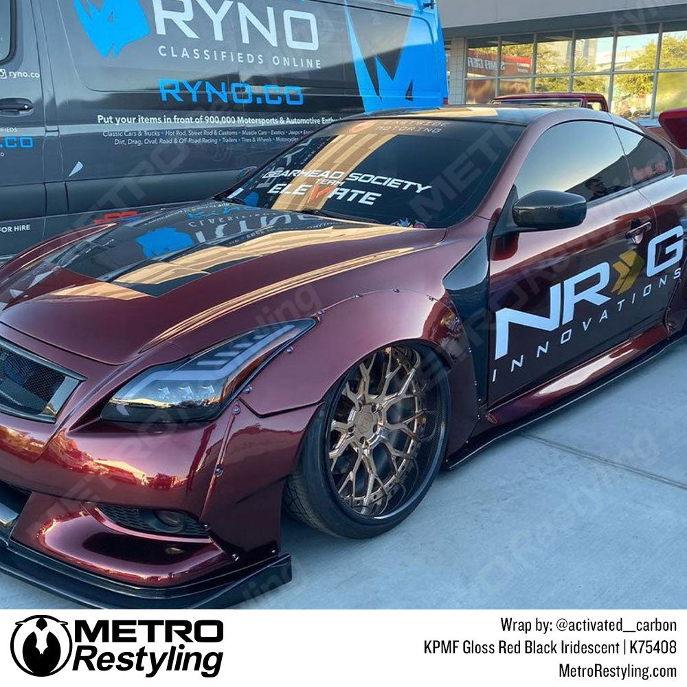 Red Black Iridescent Shiny Vinyl