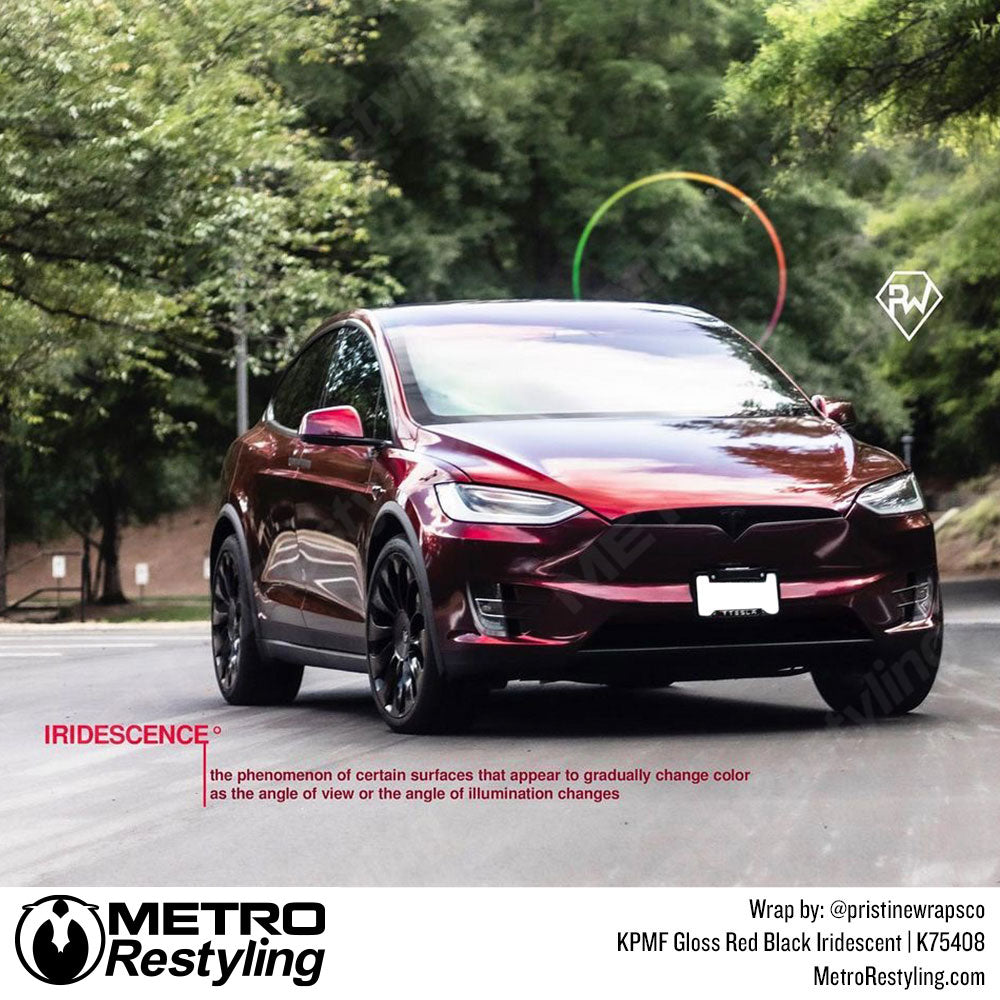 Red Black Tesla Vinyl Wrap
