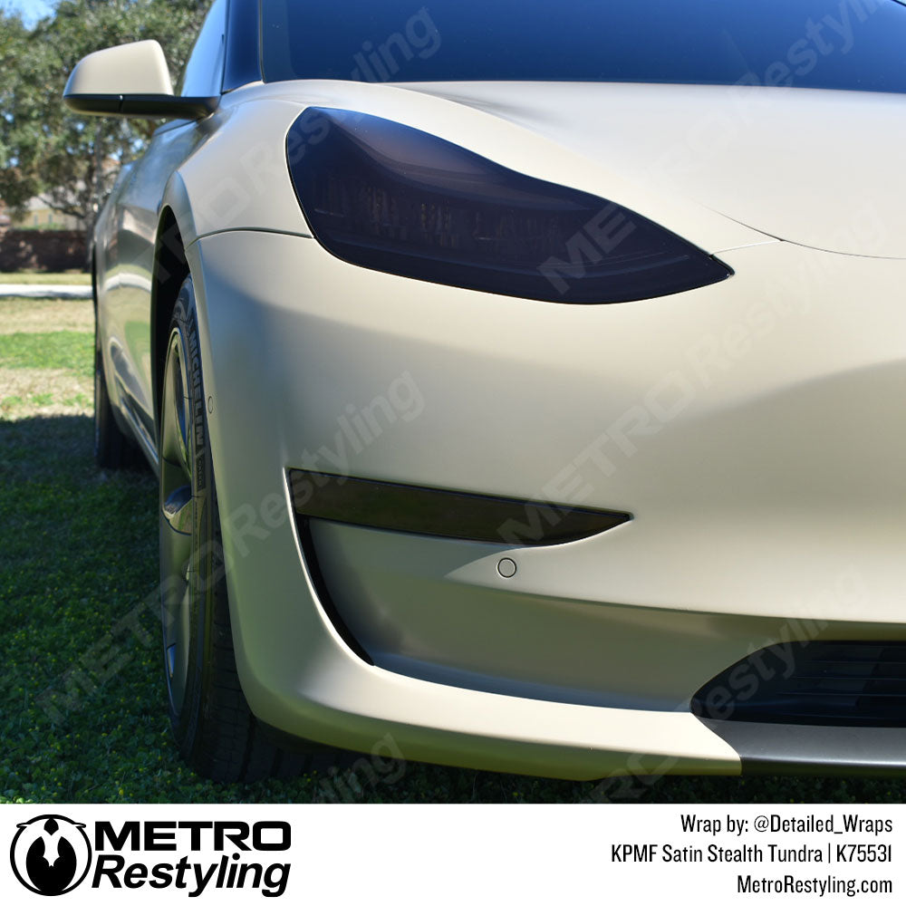 Tesla Tan Satin Vinyl Wrap
