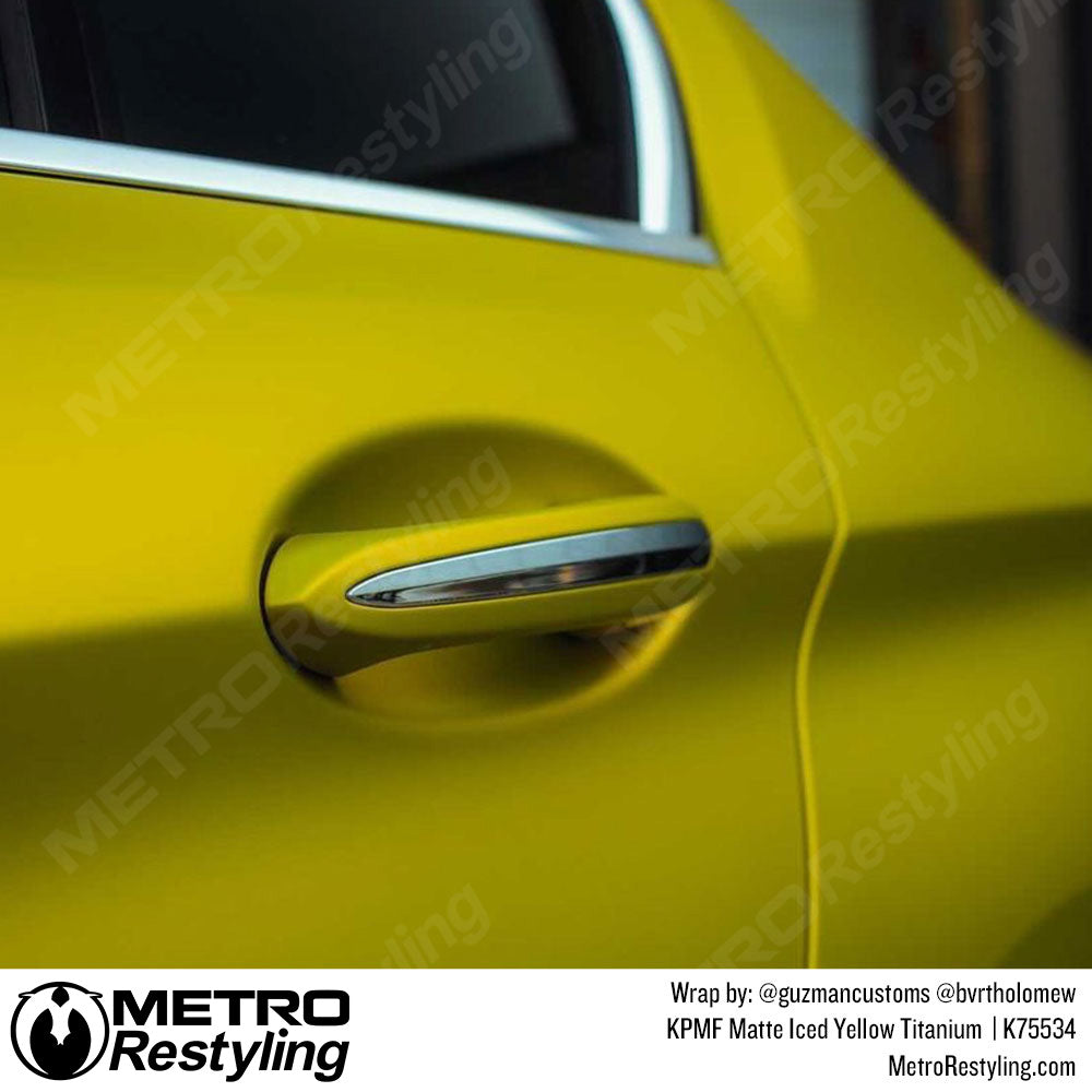 Matte Iced Yellow Titanium Vinyl Wrap