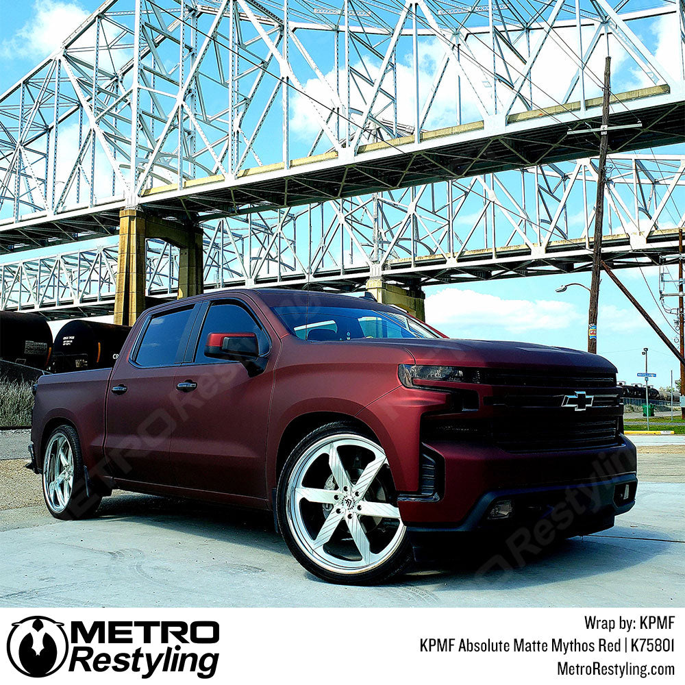 Chevy red vinyl wrap