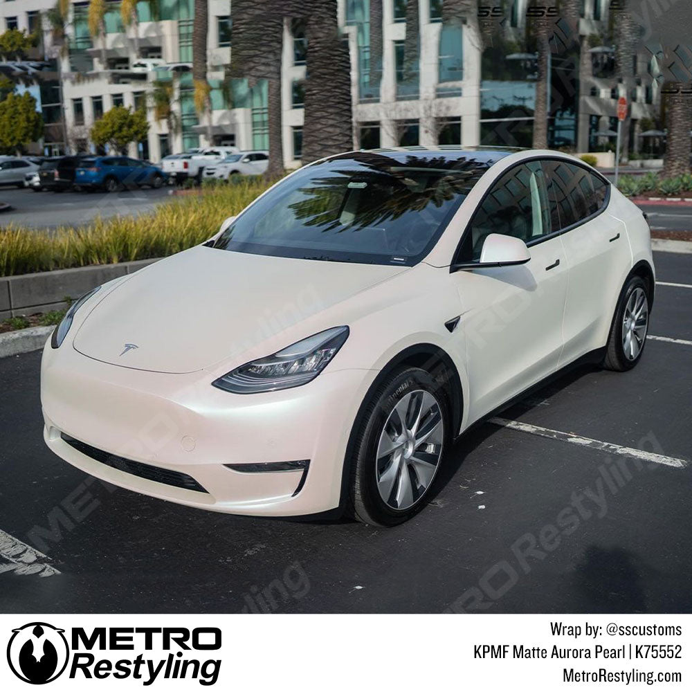 Tesla Matte Aurora Pearl Vinyl Wrap