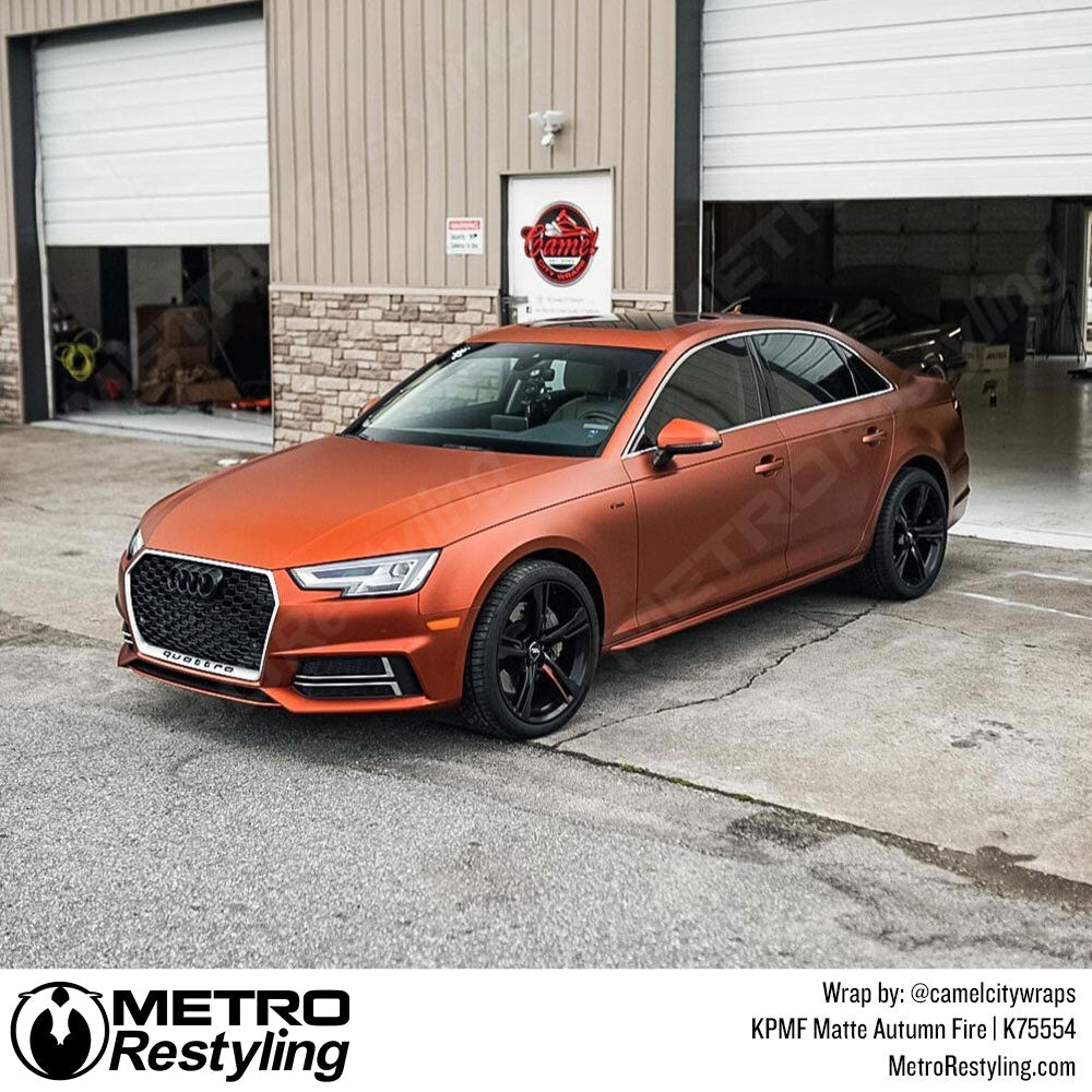 Matte Autumn Fire Car Wrap