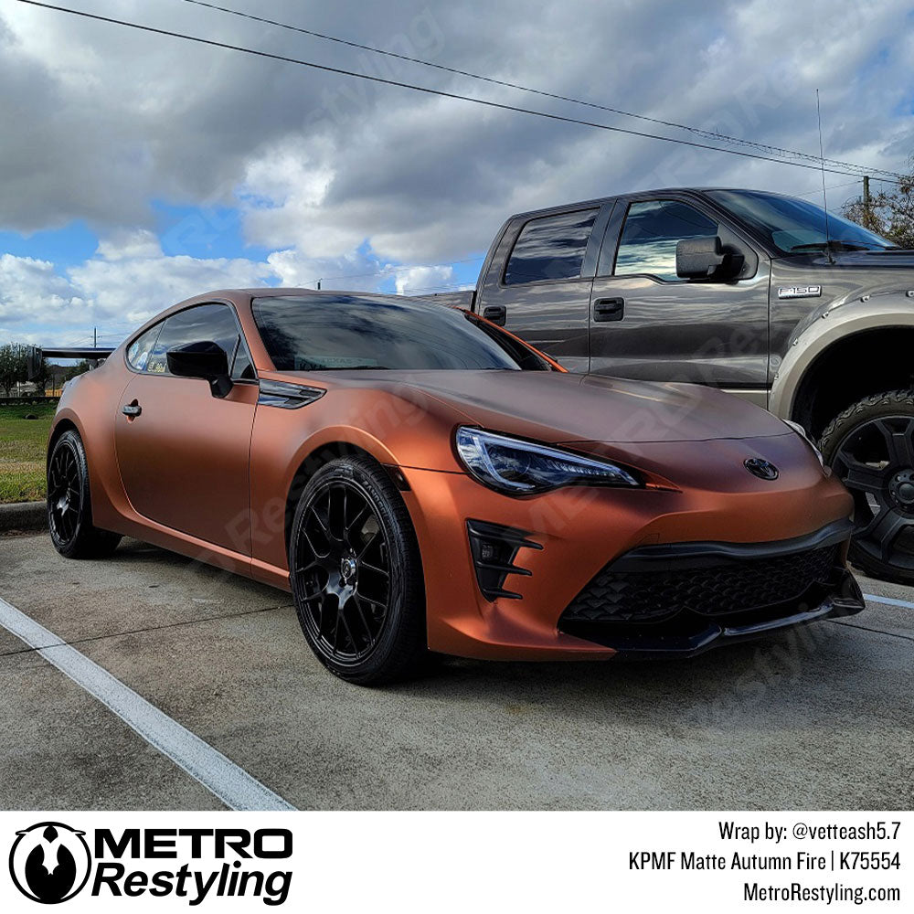 Matte Autumn Fire Car Wrap