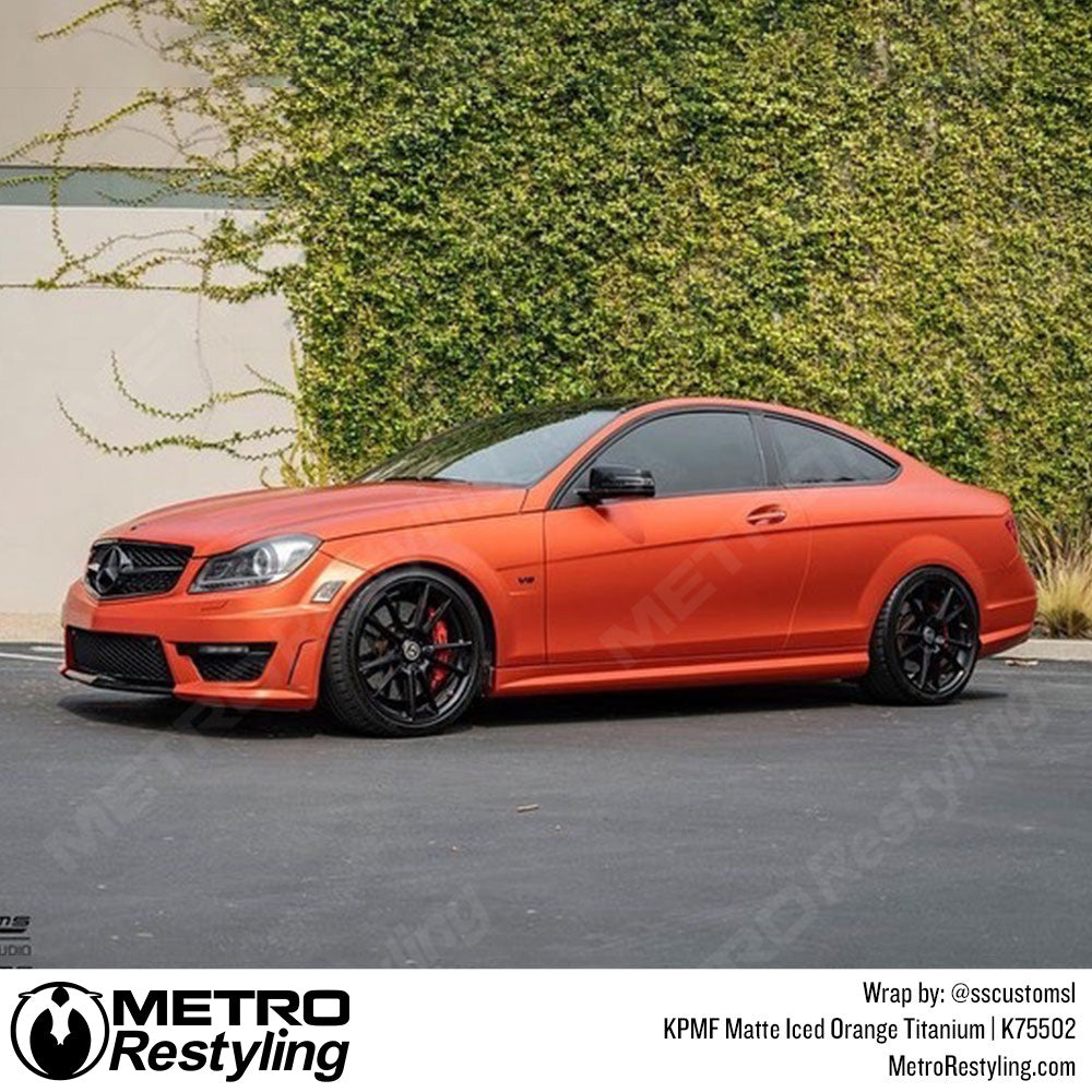 Matte Iced Orange Titanium Vinyl Wrap