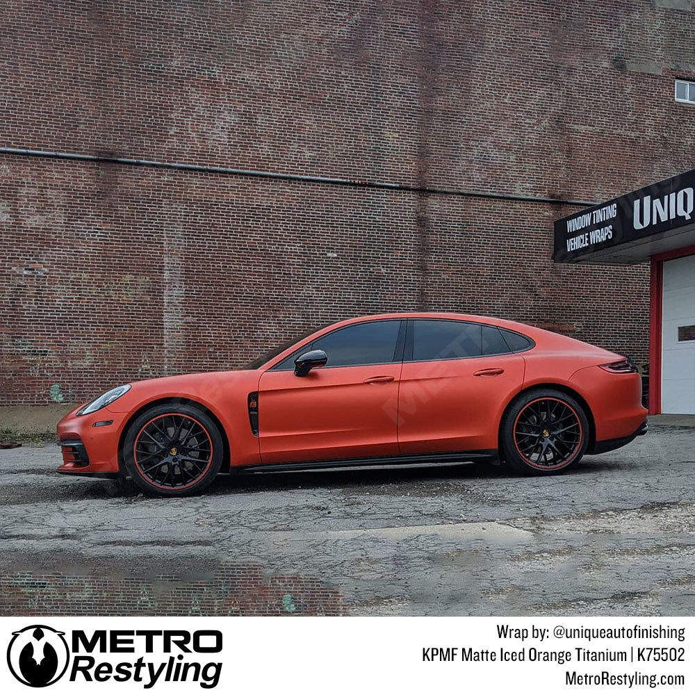Matte Iced Orange Titanium Vinyl Wrap