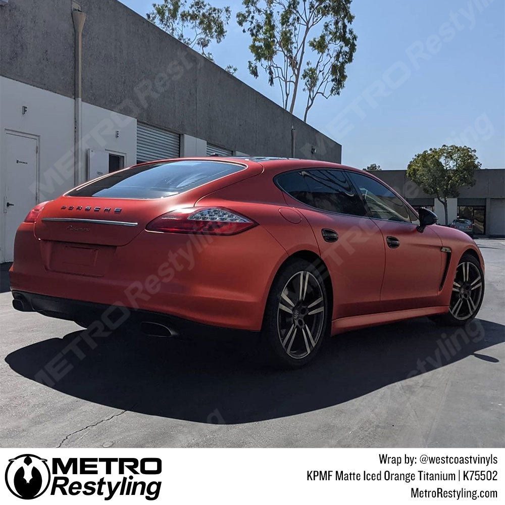 Matte Iced Orange Titanium Car Wrap