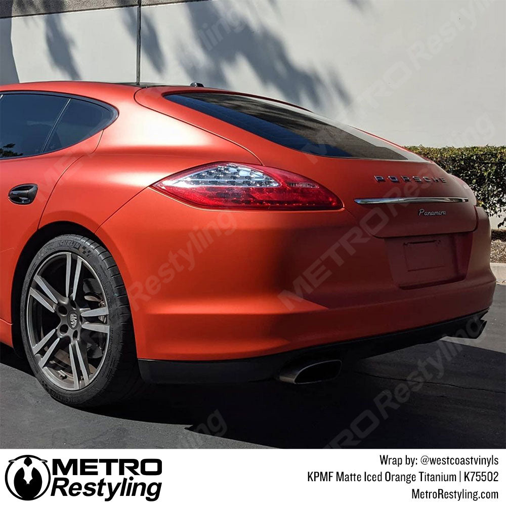 Matte Iced Orange Titanium Vinyl Wrap