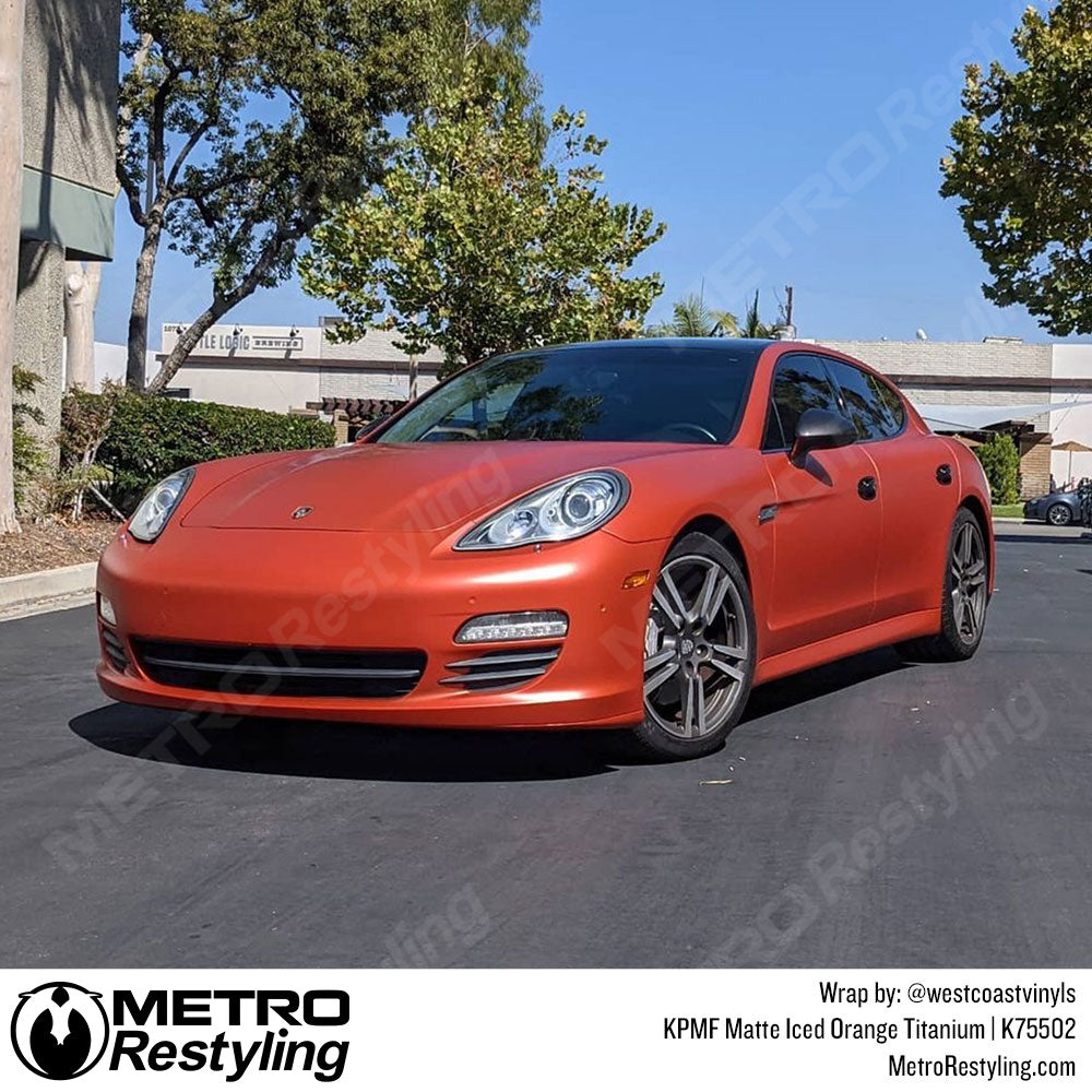 Matte Iced Orange Titanium Porsche Wrap