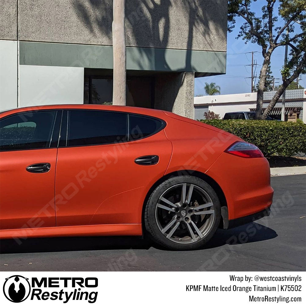 Matte Iced Orange Titanium Porsche Wrap
