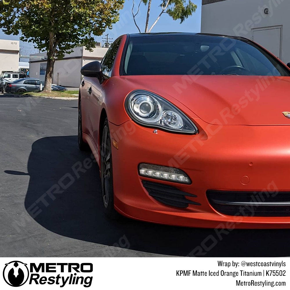 Matte Iced Orange Titanium Porsche Wrap