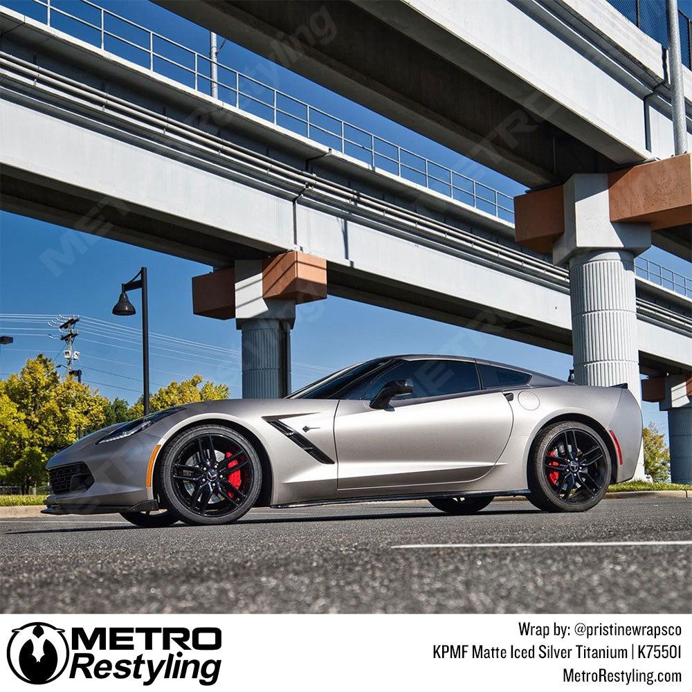 Matte Iced Silver Titanium Vinyl Wrap