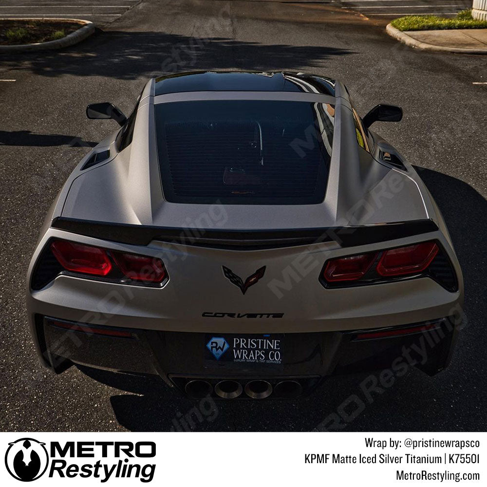 Matte Iced Silver Titanium Vinyl Wrap
