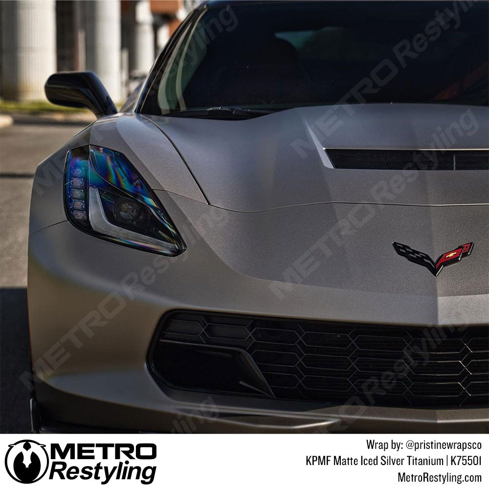 Matte Iced Silver Titanium Vinyl Wrap