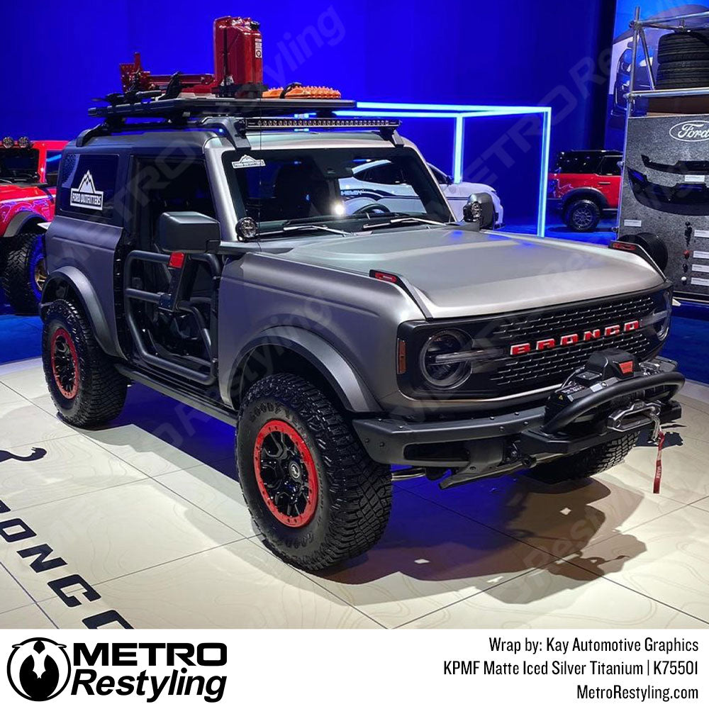 Matte Iced Silver Titanium Bronco Wrap