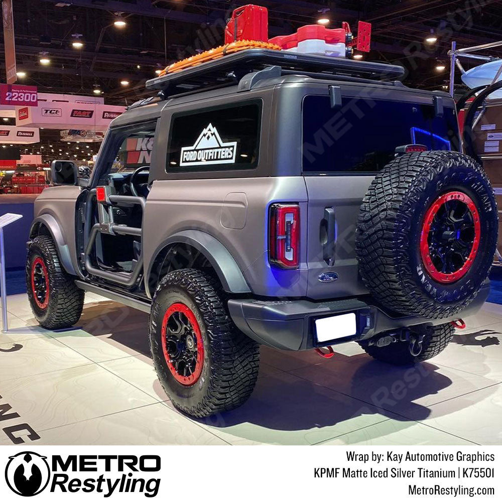 Matte Iced Silver Titanium Bronco Wrap