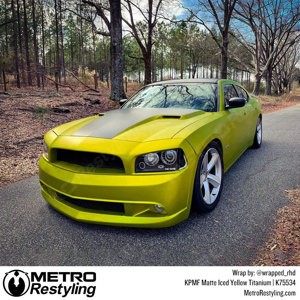 Matte Iced Yellow Titanium Vinyl Wrap