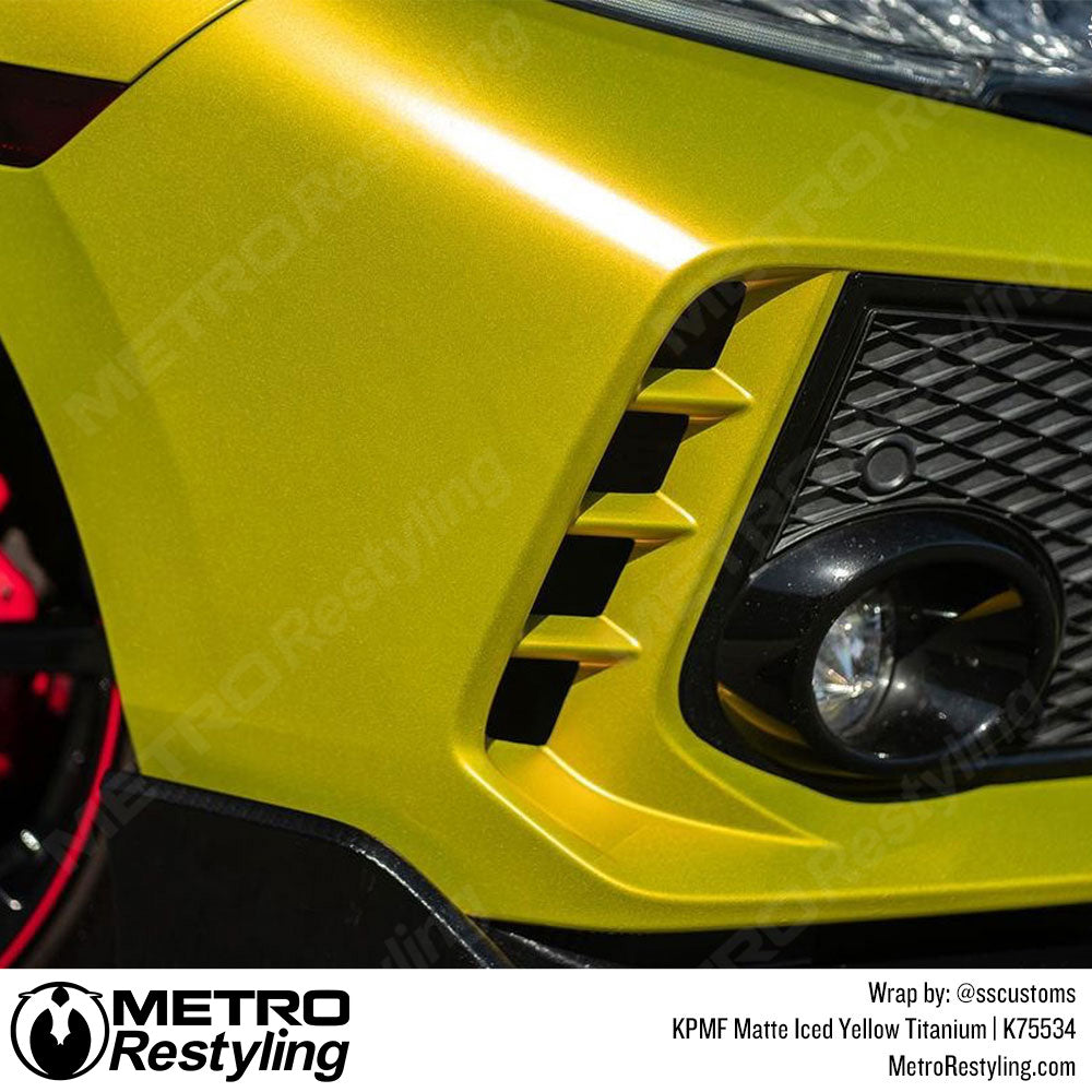 Matte Iced Yellow Titanium Car Wrap
