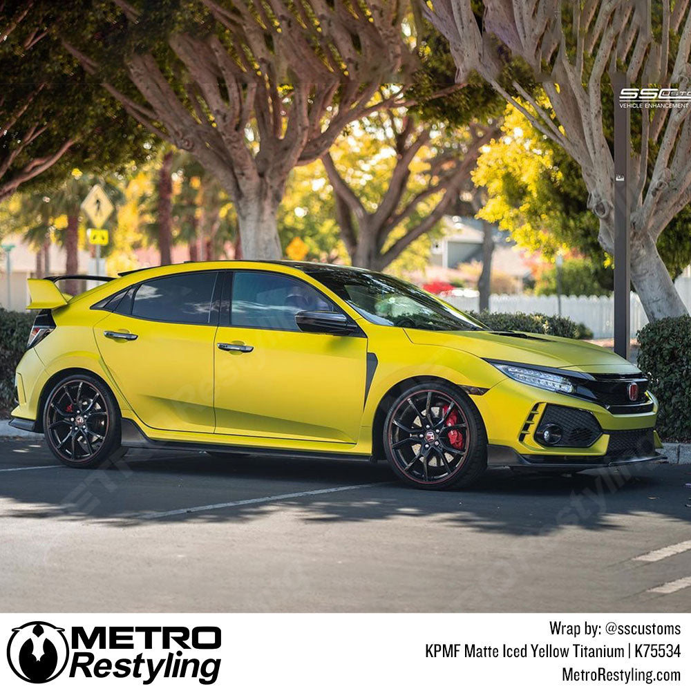 Matte Iced Yellow Titanium Honda Wrap