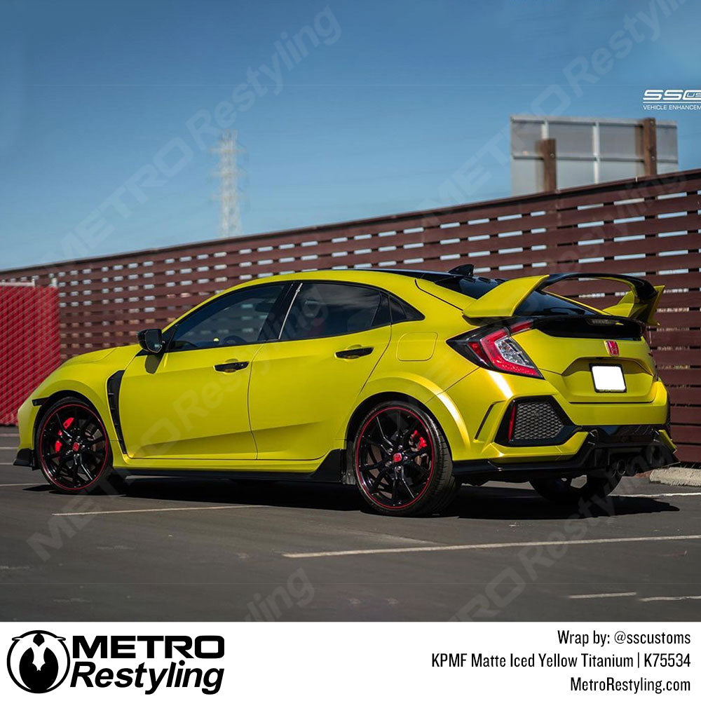 Matte Iced Yellow Titanium Vinyl Wrap