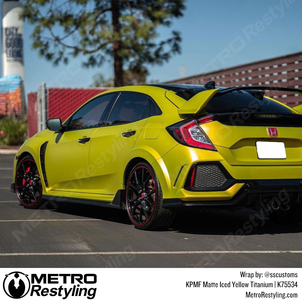 Matte Iced Yellow Titanium Car Wrap