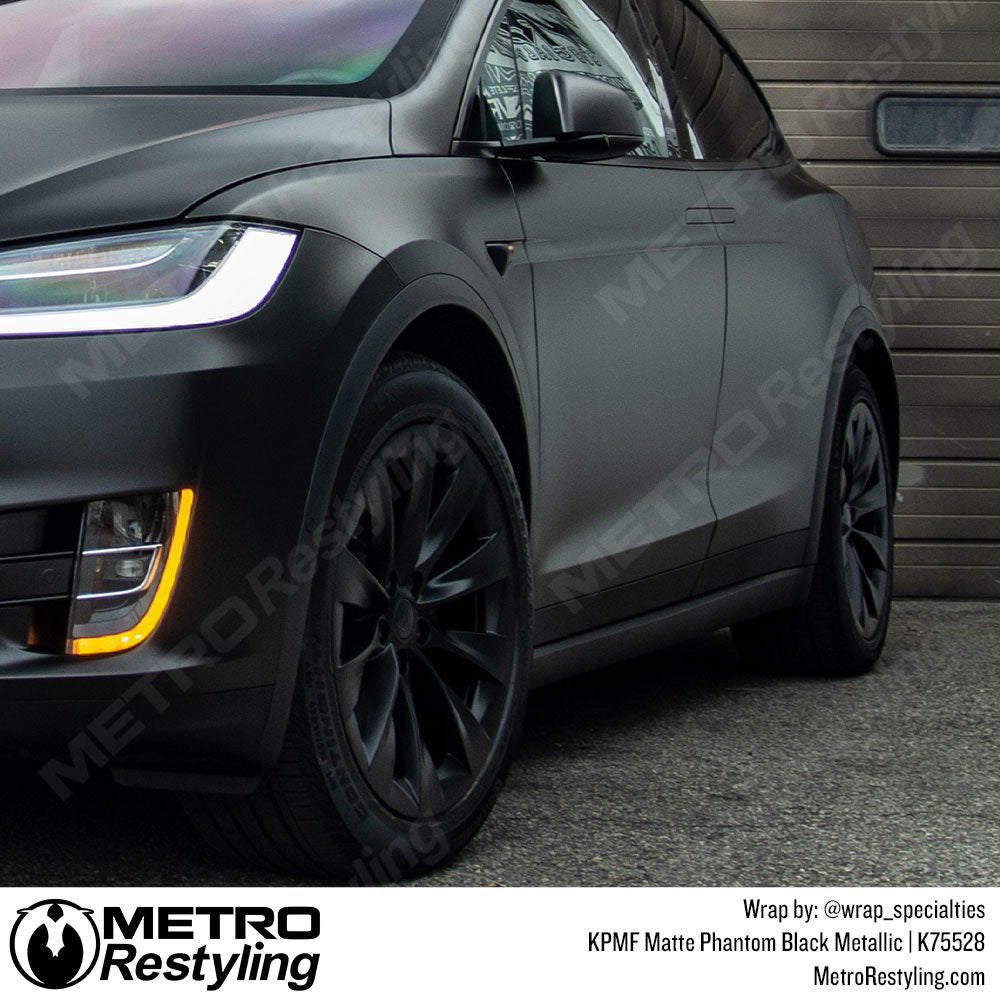 Matte Black Metallic Tesla Wrap
