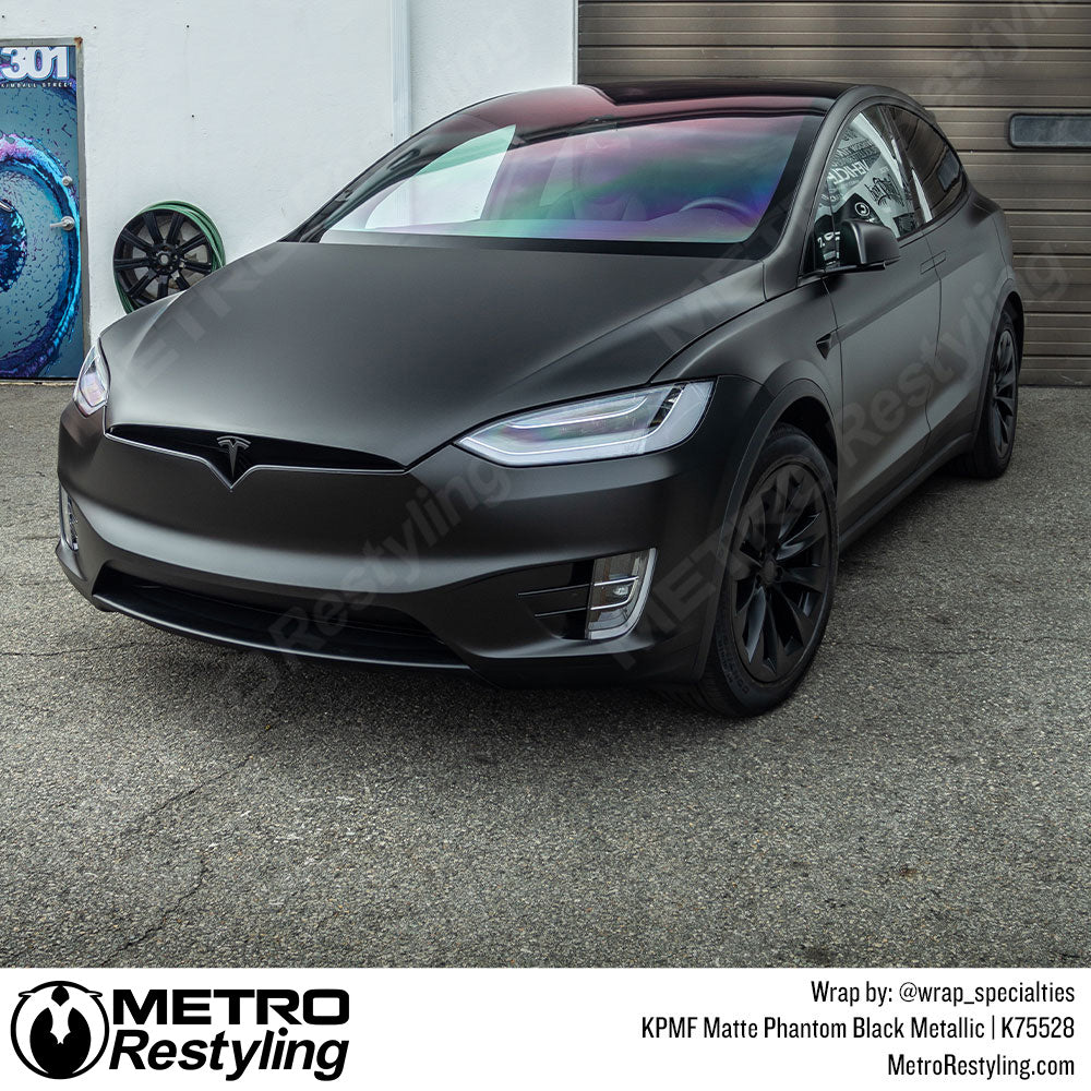 Matte Phantom Black Metallic Tesla Wrap