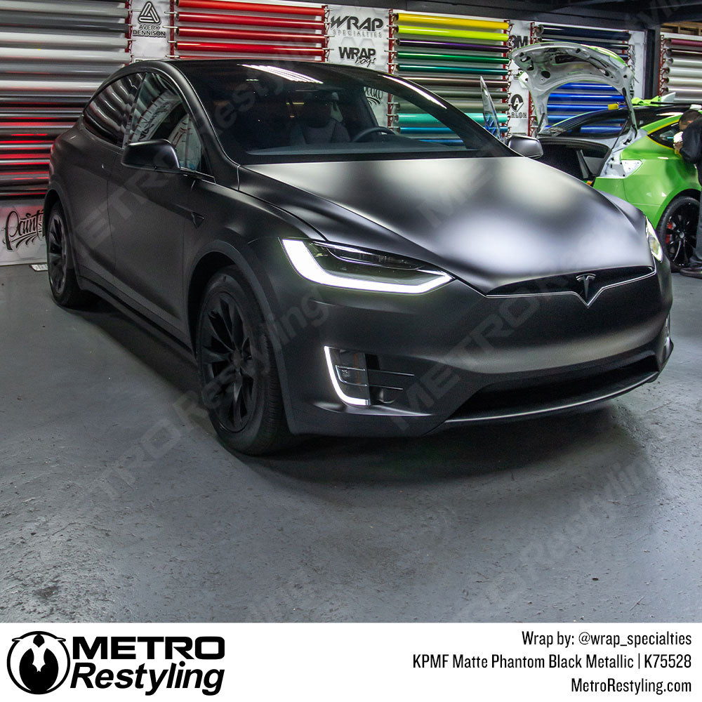 Matte Phantom Black Metallic Tesla Wrap