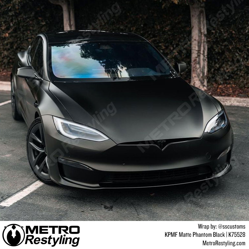 Matte Phantom Black Tesla Vinyl Wrap