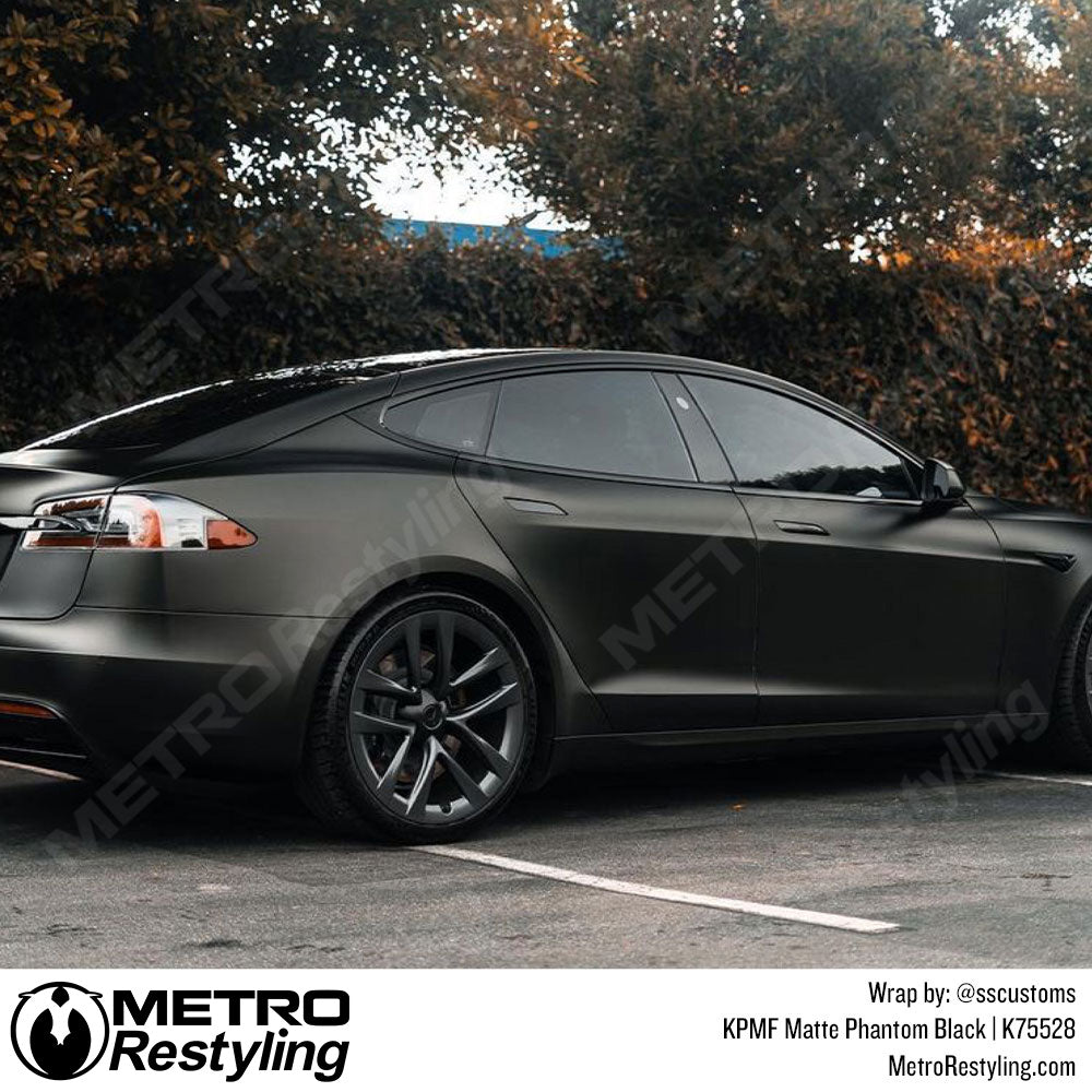 Matte Phantom Black Tesla Vinyl Wrap