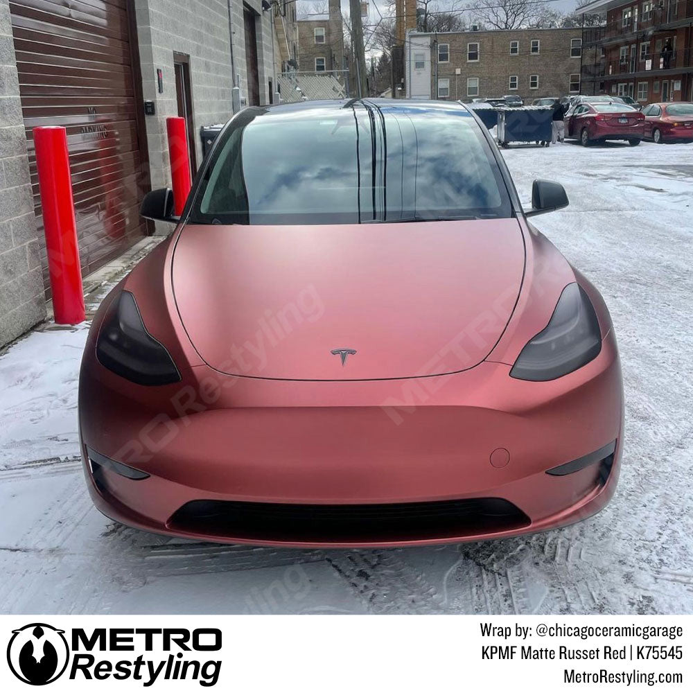 Matte Russet Red Tesla Wrap