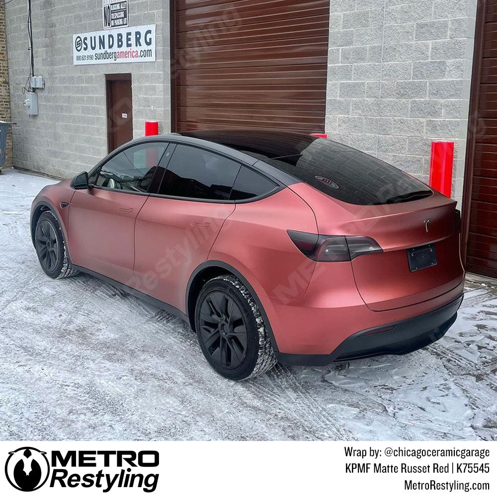 Matte Russet Red Car Wrap