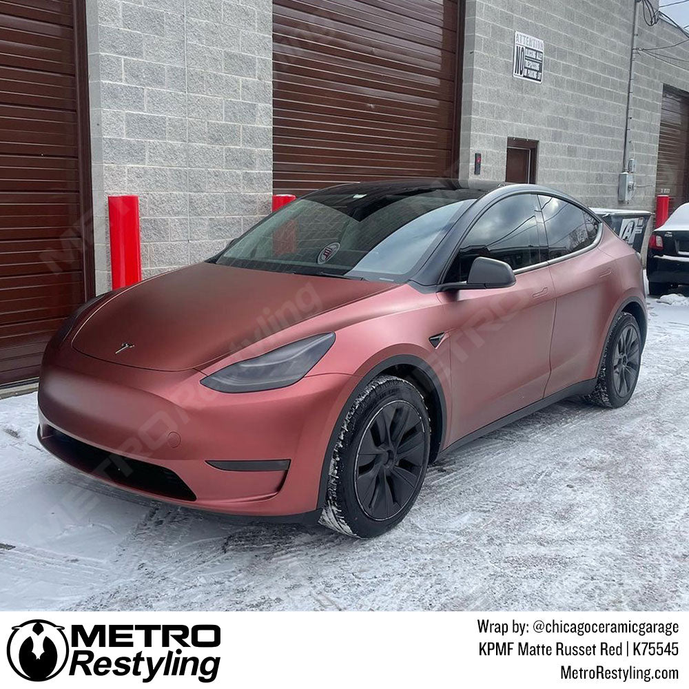 Matte Russet Red Tesla Wrap