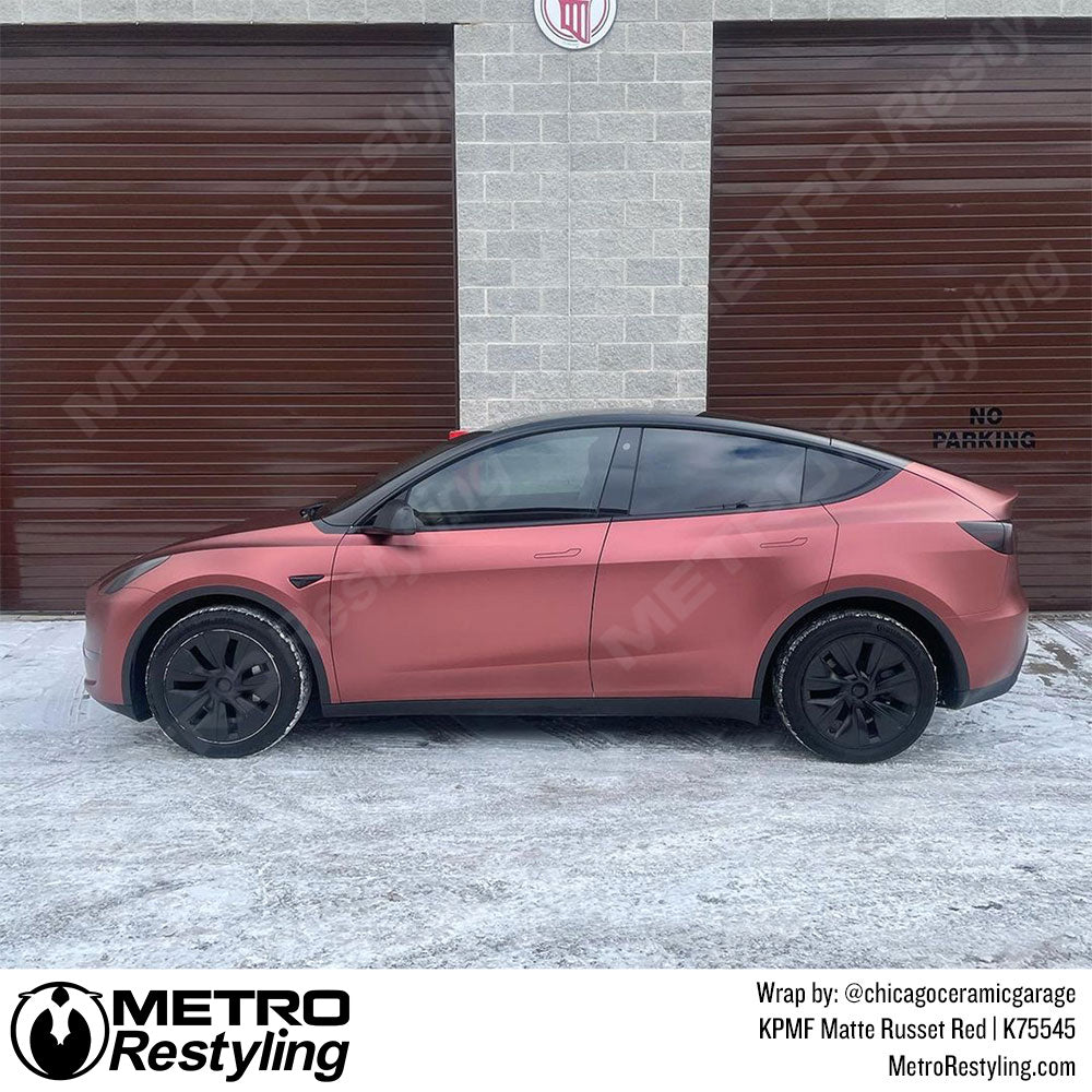 Matte Russet Red Tesla Wrap